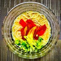 冷製みぞれ味噌そうめん汁✨✨✨なるほど、溶けるな。😄